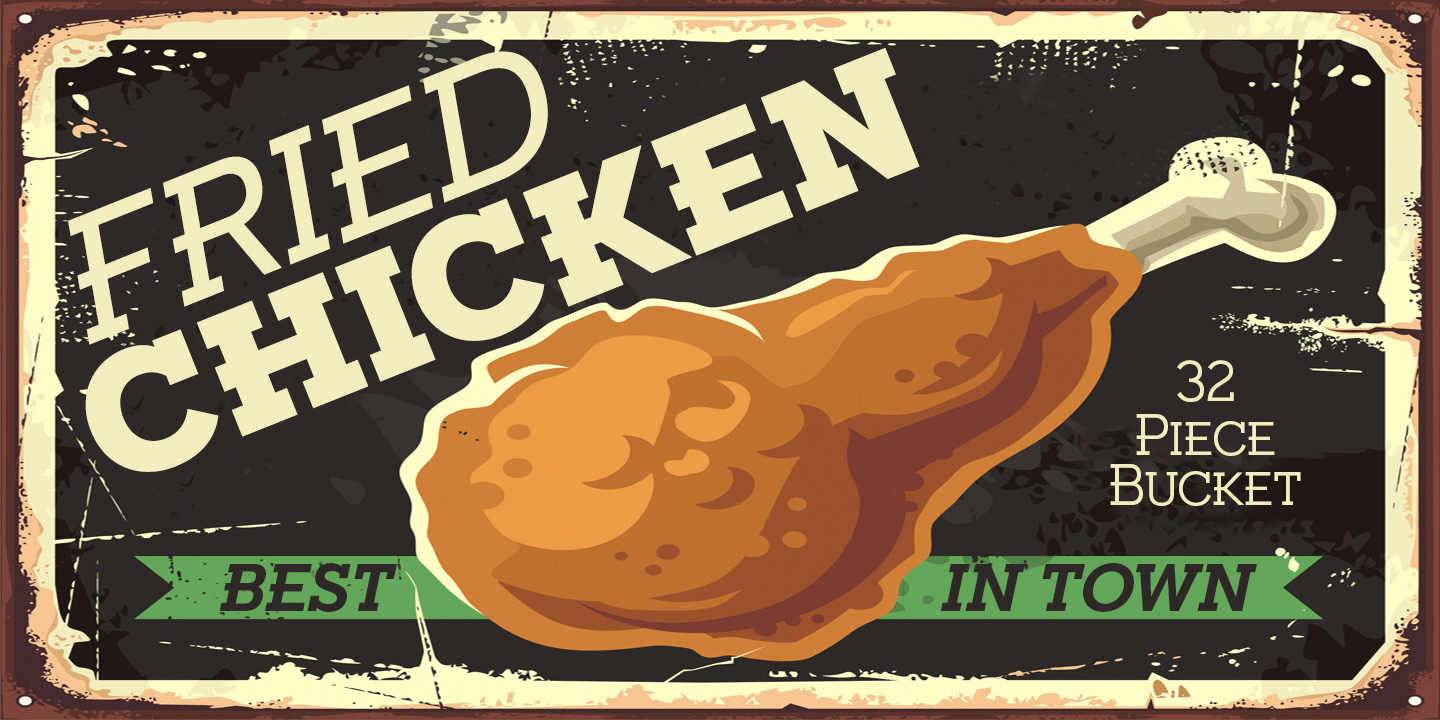 Przykładowa czcionka Fried Chicken #1